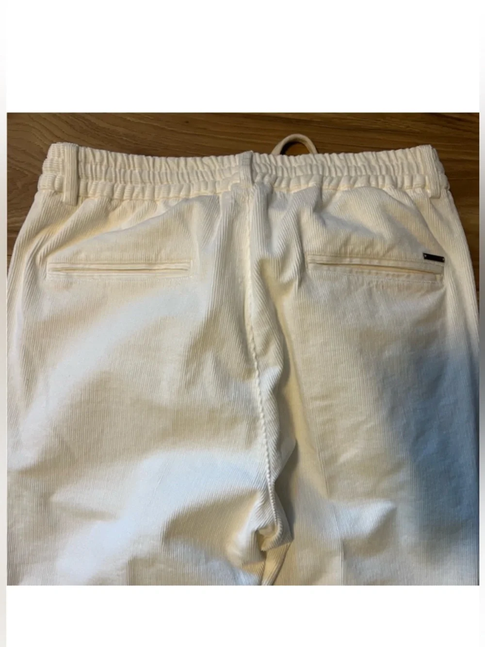 Peserico White Men's Corduroy Drawstring Trousers